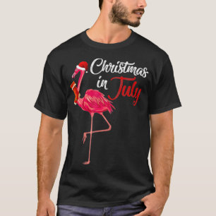 Camiseta Natal em julho flamingo Hello Summer Beach Vaca