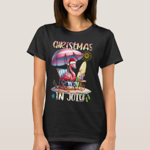 Camiseta Natal Em Julho Flamingo Lover Beach Summer Wome