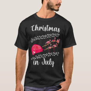Camiseta Natal Em Julho Furioso Acampamento Retro Flamingo 