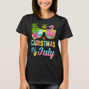Camiseta Natal Em Julho Glascos Flamingo Palm Tree S