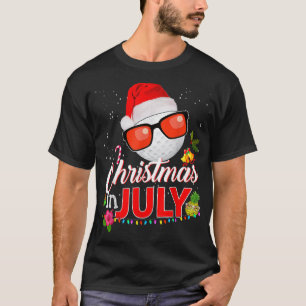 Camiseta Natal em julho Golfe Óculos de Golfe Santa Hat Su
