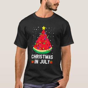 Camiseta Natal Em Julho Melancia Xmas Árvore Verão Vaca