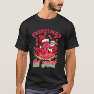 Camiseta Natal Em Julho Melancia Xmas Tree Summer Men