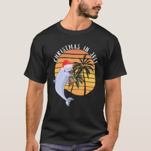 Camiseta Natal Em Julho Na Baleia Beluga Retro No Ártico Su