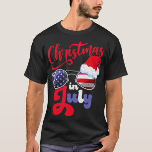 Camiseta Natal em julho nos EUA Papais noeis de óculos sola