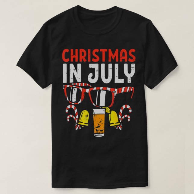 Camiseta Natal Em Julho Óculos De Sol Bebem Xmas Homens De  (Frente do Design)