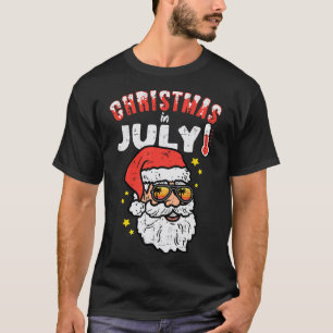 Camiseta Natal Em Julho Óculos De Sol Do Papai Noel Praia X