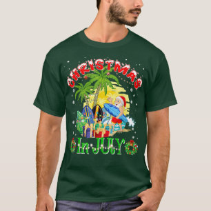 Camiseta Natal Em Julho Palm Tree Papais noeis De Luzes De 