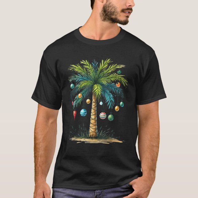 Camiseta Natal Em Julho Palma De Natal Tropical Tr (Frente)