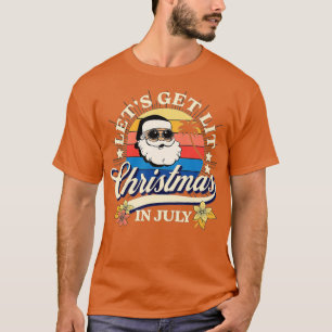 Camiseta Natal Em Julho Papai Noel Com Óculos Solares
