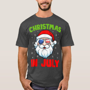 Camiseta Natal Em Julho Papai Noel Fúria De Natação
