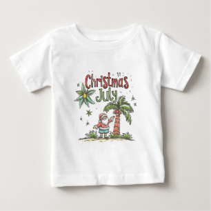 Camiseta Natal em Julho: Papai Noel Tropical e Férias de Ve