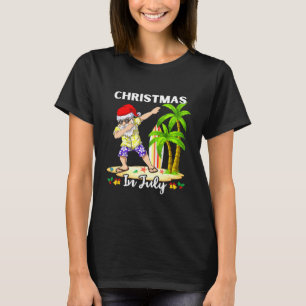 Camiseta Natal Em Julho Papais noeis De Verão Dabbing Hawai
