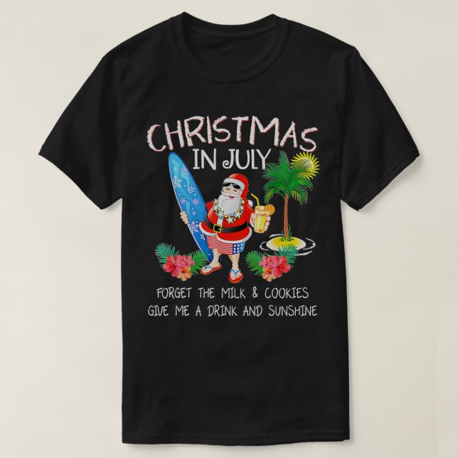Camiseta Natal Em Julho Papais noeis Engraçados Festa De Pi (Frente do Design)
