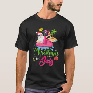 Camiseta Natal Em Julho Papais noeis Engraçados Flamingo Fl