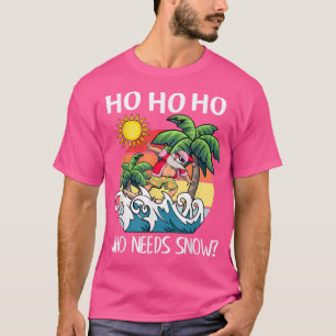 Camiseta Natal Em Julho Papais noeis Engraçados Surfing Sum