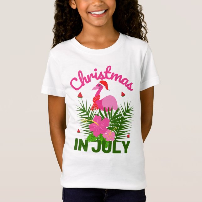 CAMISETA NATAL EM JULHO PAPAIS NOEIS FLAMINGO (Frente)
