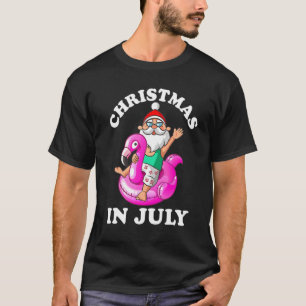 Camiseta Natal Em Julho Papais noeis Flamingo Havaiano Verã
