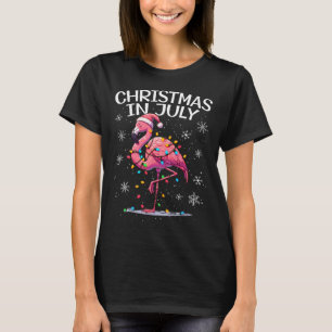 Camiseta Natal Em Julho Papais noeis Flamingo Mulheres De V