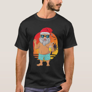 Camiseta Natal Em Julho Papais noeis Havaiana Summer Beach 