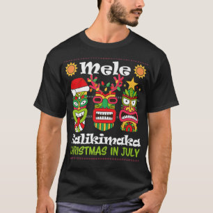 Camiseta Natal Em Julho Papais noeis Havaianos Tiki Mele Ka