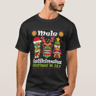 Camiseta Natal Em Julho Papais noeis Havaianos Tiki Mele Ka