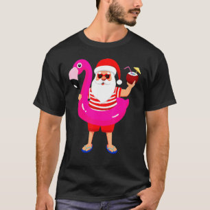 Camiseta Natal Em Julho Papais noeis Hawaii Sunglass Flamin