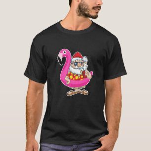 Camiseta Natal Em Julho Papais noeis Hawaii Sunglass Flamin