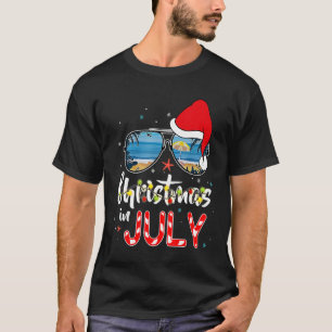 Camiseta Natal Em Julho Papais noeis Hawaii Sunglass Flamin