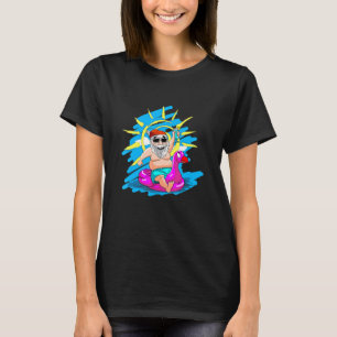 Camiseta Natal Em Julho Papais noeis Hawaii Sunglass Flamin