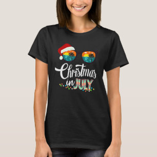 Camiseta Natal Em Julho Papais noeis Hawaii Sunglass Flamin