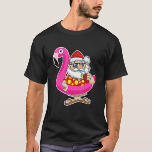 Camiseta Natal Em Julho Papais noeis Hawaii Sunglass Flamin