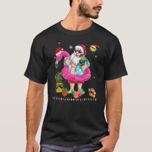 Camiseta Natal Em Julho Papais noeis Hawaii Sunglass Flamin