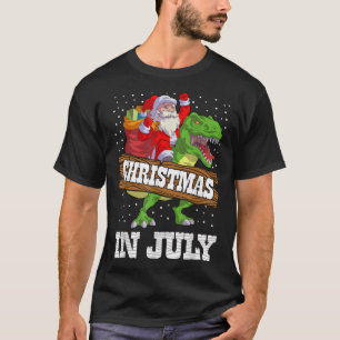 Camiseta Natal em julho Papais noeis Meninos Dinossauro T R