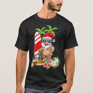Camiseta Natal Em Julho Papais noeis No Havaí Surfing Summe