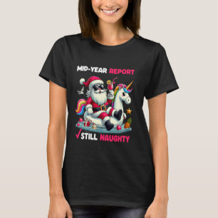 Camiseta Natal em julho Papais noeis no Unicórnio Piscina F