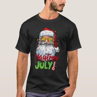 Camiseta Natal Em Julho Papais noeis Óculos Solares Férias