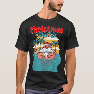 Camiseta Natal Em Julho Papais noeis Palm Tree Sun Beach Su