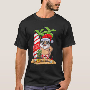 Camiseta Natal em julho Papais noeis Surfs Hawaiai Summer S