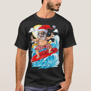 Camiseta Natal em julho Papais noeis Surfs Hawaiai Summer S