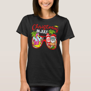 Camiseta Natal Em Julho Papais noeis Vaca Beach Flamingo Su