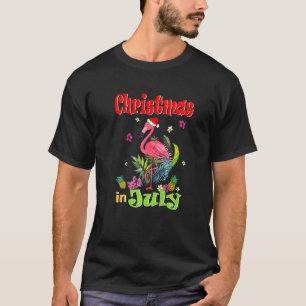 Camiseta Natal Em Julho Para Mulheres Flamingo Rosa