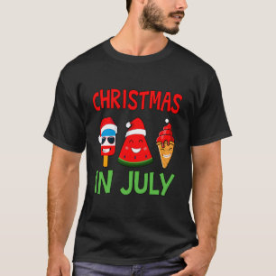 Camiseta Natal Em Julho Pop De Gelo De Melancia No Verão De