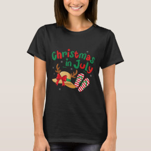Camiseta Natal Em Julho Rena Vibrações De Verão Tropical Pr
