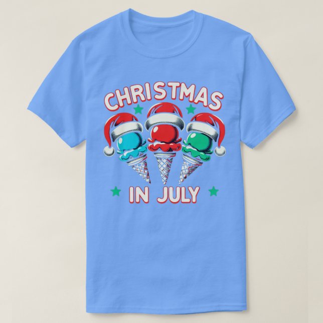 Camiseta Natal em julho Retro para Crianças Papais noeis de (Frente do Design)