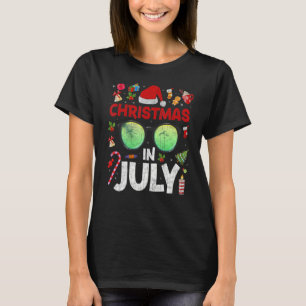 Camiseta Natal Em Julho Santa Hábitos Óculos De Verão