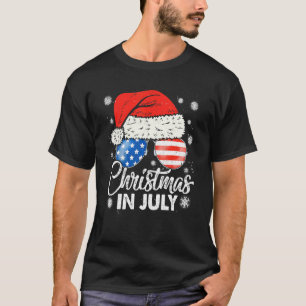Camiseta Natal Em Julho Santa Hábitos Óculos De Verão
