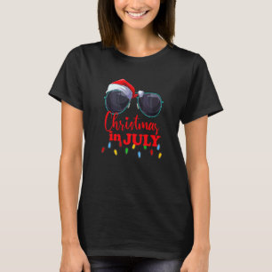 Camiseta Natal Em Julho Santa Hábitos Óculos De Verão