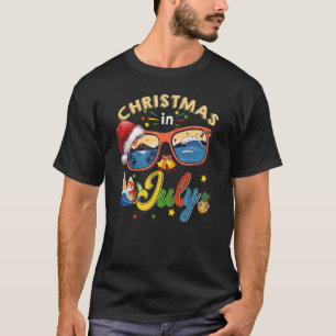 Camiseta Natal Em Julho Santa Hábitos Óculos De Verão