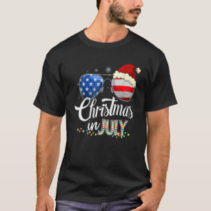 Camiseta Natal Em Julho Santa Hábitos Óculos De Verão